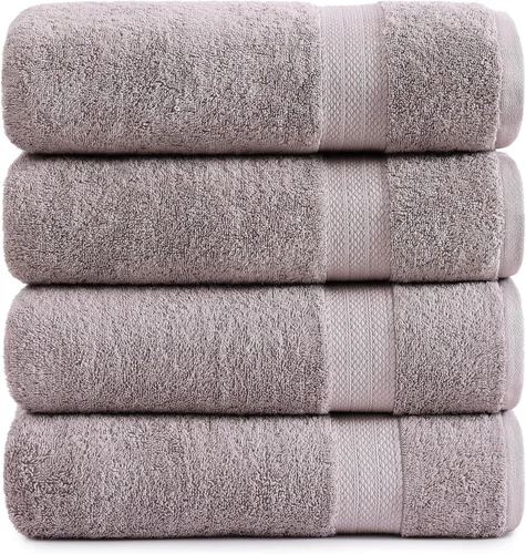 Miniatura 27 de Lane Linen Paquete de 4 toallas de baño 100 % algodón (35 x 66 pulgadas), hilado en anillo, extra grandes, secado rápido, suaves, de poca pelusa