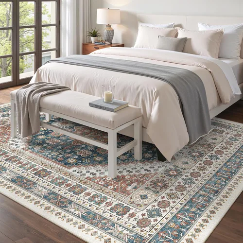 Miniatura 555 de Madane Tapete lavable de 2 x 10 pies para pasillo, cocina, recibidor, clásico, suave, antideslizante para interiores, casa de campo, baño, sala
