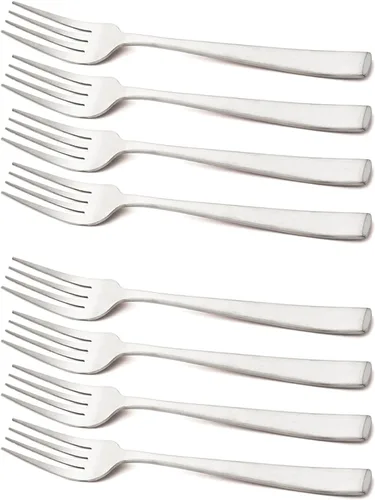 Miniatura 11 de Cuchillo de cena de 8 piezas, acero inoxidable 18/10 de plata mate para el hogar, restaurante, fiesta, uso diario de mantequilla (9 pulgadas)