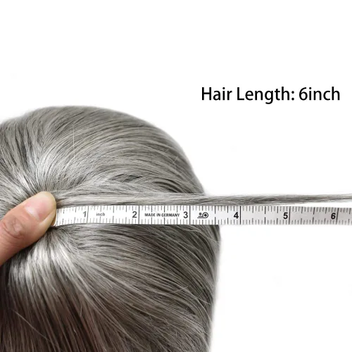 Miniatura 80 de Toupee Hair Piece For Men 100% Real Human Hair System Natural Looking Hairpieces For Men Hair Units Protesis Capilar Para Hombre 8''X10'' #610#6