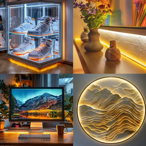 Miniatura 3 de Tira de luces LED USB de 5 V, tira de luces LED flexibles de 3.28 pies con autoadhesiva, tiras de luz regulables 2800K-6500K para impresora 3D