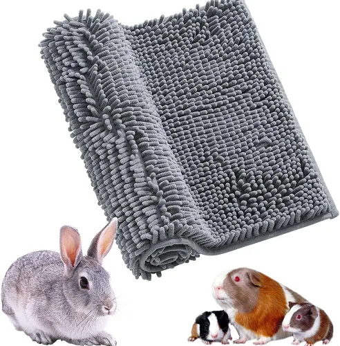 Miniatura 9 de Oncpcare Cama de Peluche Larga para Conejos, Liebres o Cobayas, Manta Cálida de Invierno para Conejos, Fundas Lavables y Reutilizables para Jaula