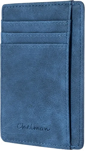 Miniatura 16 de Cartera Chelmon Slim RFID - Cartera de bolsillo frontal minimalista para tarjetas de crédito delgadas