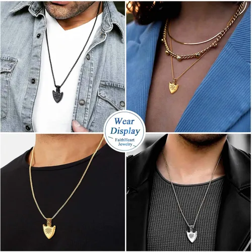 Miniatura 6 de FaithHeart Collar con colgante de runas vikingas nórdicas, martillo de Thor, brújula nórdica, Odín, cuervo, para hombres y mujeres, con embalaje