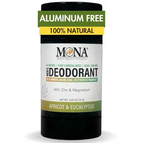 MONA Brands - Desodorante natural para hombres sin aluminio, hipoalergénico, desodorante de magnesio para pieles sensibles, absorbe el sudor, no