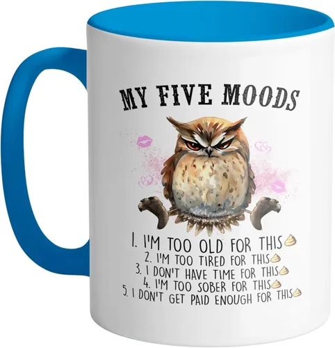 Miniatura 8 de TeesAndTankYou My Five Moods - Taza de café (11 onzas), color negro