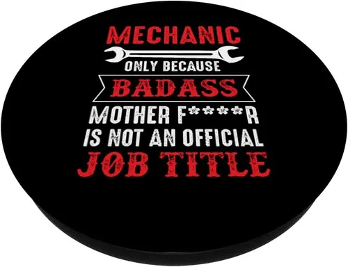 Miniatura 2 de Vintage Badass Mecánico Repairman Handyman Funny PopSockets Agarre y soporte para teléfonos y tabletas, Negro