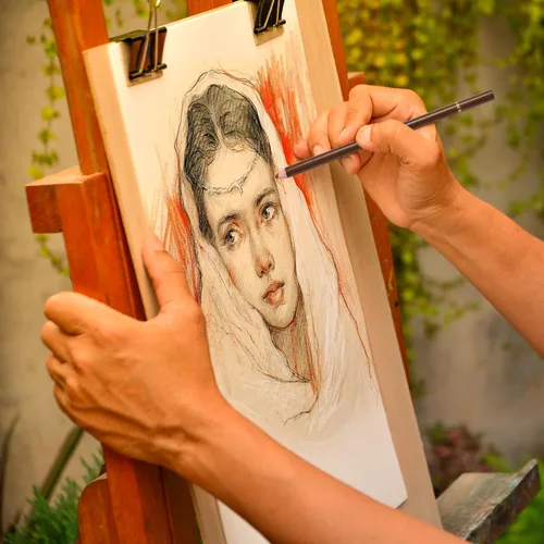 Miniatura 4 de KALOUR Juego de Dibujo de Carboncillo de Colores Pro, 12 Piezas de Lápices de Tiza Pastel para Bocetos, Sombreado, Mezcla, Retrato, Carboncillo