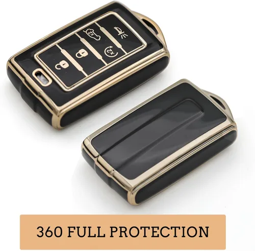 Miniatura 3 de LEERLY Funda para llavero para accesorios Jeep, funda para llave con llavero compatible con llave inteligente Grand Cherokee L Gladiator Wagoneer