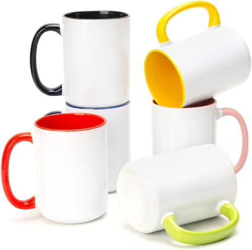 Miniatura 21 de Taza de café de cerámica de 15 onzas en caja de regalo blanca, 12 colores surtidos, caja de 12