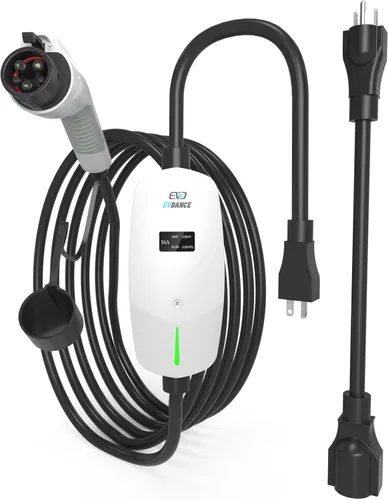 Miniatura 14 de EVDANCE Cargador EV Nivel 1 y 2, Cargador Portátil para Vehículo Eléctrico con Cable de 25 Pies, Estación de Carga EV para el Hogar para Autos Blanco