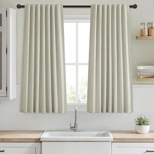 Miniatura 35 de Cortinas opacas de 54 pulgadas de largo para dormitorio, sala de estar, cortinas beige con aislamiento térmico, oscurecimiento de la habitación