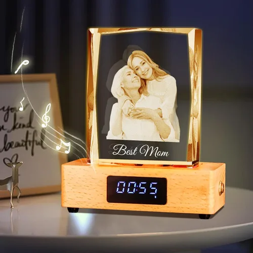 Miniatura 13 de Regalo de foto de cristal 3D personalizada – Imagen personalizada para día del padre, cumpleaños, aniversario – Recuerdo para papá, parejas
