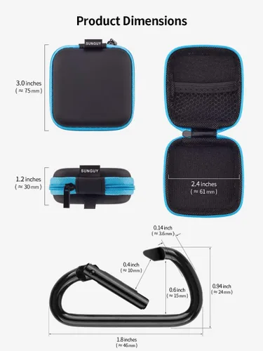 Miniatura 7 de SUNGUY - Funda de transporte para auriculares, bolsillo pequeño, funda de viaje con cremallera colorida para smartphones, auriculares Bluetooth