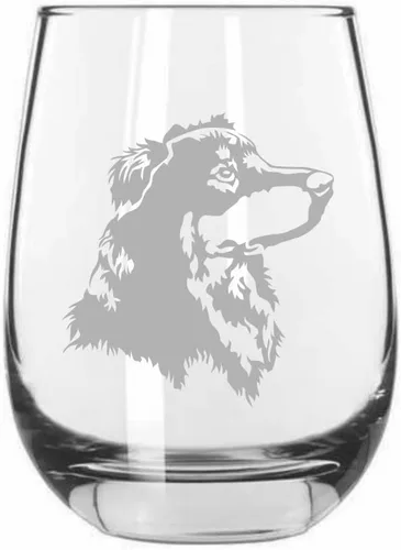 Miniatura 126 de Sakhalin Husky Dog - Copa de vino grabada personalizada de 15.25 onzas sin tallo