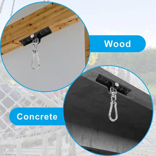 Miniatura 3 de Gancho para colgar columpios de alta resistencia, ganchos de columpio para perchas de hormigón de madera, colgador giratorio de 360°, ganchos