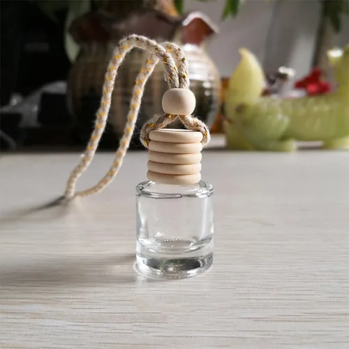 Miniatura 5 de Osilly Ambientador colgante para automóvil, 0.3 fl oz, difusor de aceite, perfume, aromaterapia, botella de vidrio vacía, adorno de fragancia