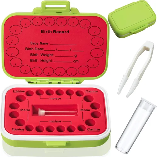Miniatura 7 de Jetec Caja de dientes de bebé, recuerdo para niños, soporte de almacenamiento de dientes, organizador de dientes para niños, caja de hadas