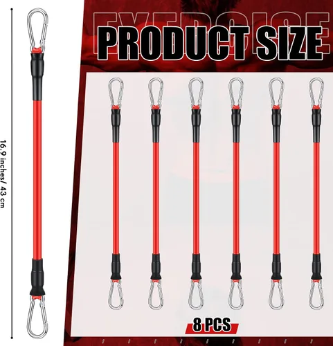 Miniatura 2 de Liliful 8 bandas de resistencia para entrenar bandas de ejercicio adicionales para equipo de entrenamiento de repuesto, correas elásticas