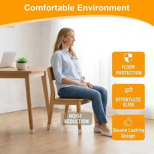 Miniatura 3 de Ansible 36 Pack Protectores de Patas de Silla para Pisos de Madera Dura, Fundas de Silicona y Fieltro, Almohadillas, Tapas, Protegen los Pies