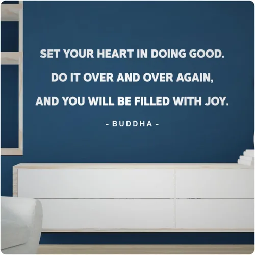 Miniatura 8 de My Vinyl Story - Set Your Heart - Calcomanía inspiradora de Buda motivacional para pared, con cita artística, frase de afirmación positiva, Zen