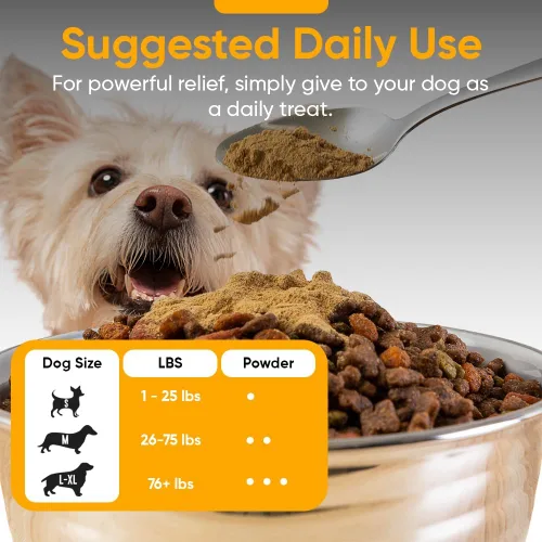 Miniatura 5 de iHeartDogs Caldo de huesos y colágeno para perros, caldo de huesos y hongos en polvo dorado para apoyo del sistema inmunológico, movilidad