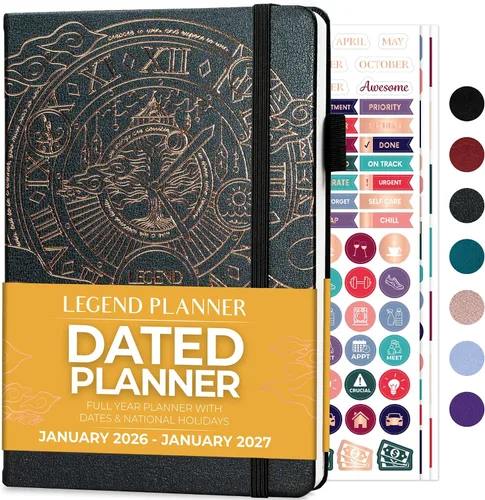 Miniatura 9 de Legend Planner Enero 2026 - Enero 2027 Agenda semanal y mensual fechada para alcanzar tus objetivos, aumentar la productividad y vivir más feliz.