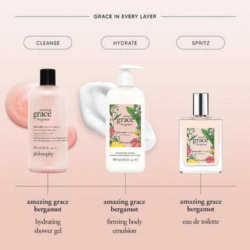 Miniatura 4 de philosophy Amazing Grace bergamota eau de toilette - perfume brillante y floral para mujer - con notas de bergamota, lirio de los valles y almizcle