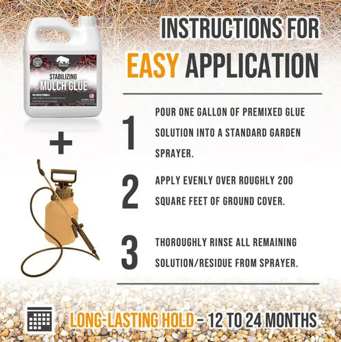 Miniatura 6 de Rhino Stabilizing Mulch Glue Advanced Mulch Binder for Landscaping Pea Gravel, Rubber Mulch and Straw Binder, Ideal para mantenimiento del paisaje
