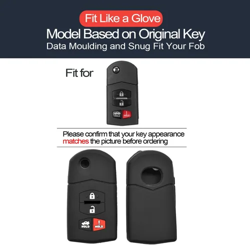 Miniatura 2 de 2 piezas compatibles con Mazda 3 5 6 CX-7 CX-9 MX-5 Miata RX-8 - Funda protectora para llavero