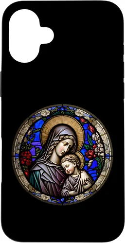 Miniatura 22 de Funda para iPhone 11 Religious Blessed Virgin María y Jesús con diseño de vidrieras