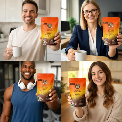 Miniatura 8 de Spark - Café instantáneo orgánico de hongos USDA – 30 porciones y 7.4 onzas – 7 hongos adaptogénicos – Café instantáneo para concentración