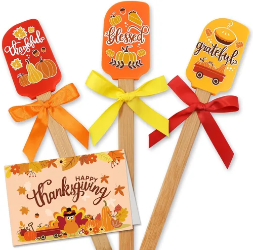 Miniatura 9 de Juego de 3 espátulas de silicona de Navidad con tarjeta de felicitación de Navidad, raspador resistente al calor de grado alimenticio que conecta