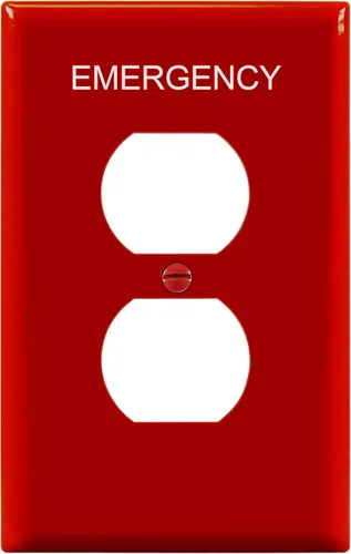Miniatura 53 de ENERLITES Placa de pared de salida de receptáculo dúplex de tamaño mediano, placas de cubiertas de toma de corriente, tamaño medio de 1 banda, 4.88
