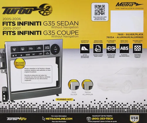 Miniatura 2 de Metra Electronics 99-7605A '2005-'2007 Infiniti G35 Montura DIN simple