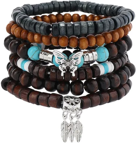 Miniatura 12 de Pulsera Gótica Ajustable de Cuero Trenzado Punk Multicapa de Estilo Grunge, Conjunto de Pulseras Emo con Brazalete de Metal, Envoltura