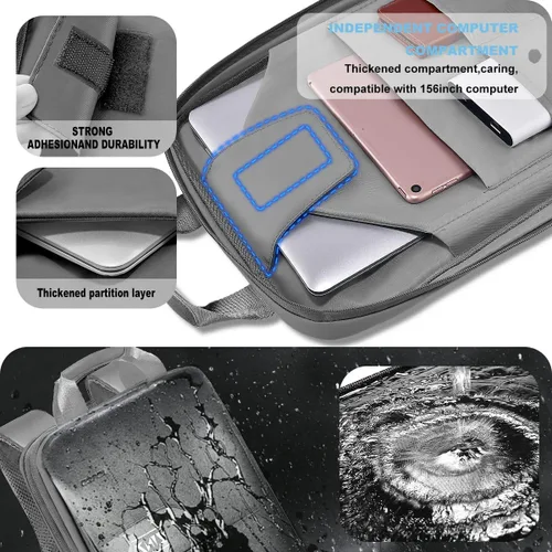 Miniatura 3 de ZINZ Mochila delgada y expandible para laptop de 15.6, 16, 17 pulgadas, mochila de viaje de negocios, resistente al agua, para hombres y mujeres