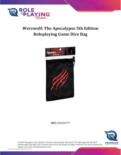 Miniatura 3 de Renegade Game Studios Werewolf: The Apocalypse - Bolsa de dados con cordón de bloqueo, almacenamiento de dados RPG premium, protección de doble