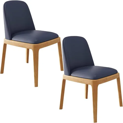 Miniatura 15 de Juego de 2/4 sillas de comedor, sillas de comedor de madera, silla tapizada para sala de estar, silla de vestíbulo sin brazos con respaldo curvo
