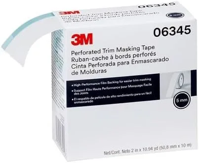Miniatura 10 de 3M Cinta adhesiva perforada 06349, protección para molduras, cinta para levantar molduras, desgarre manual, banda dura de 10 mm, 50,8 mm x 10 m