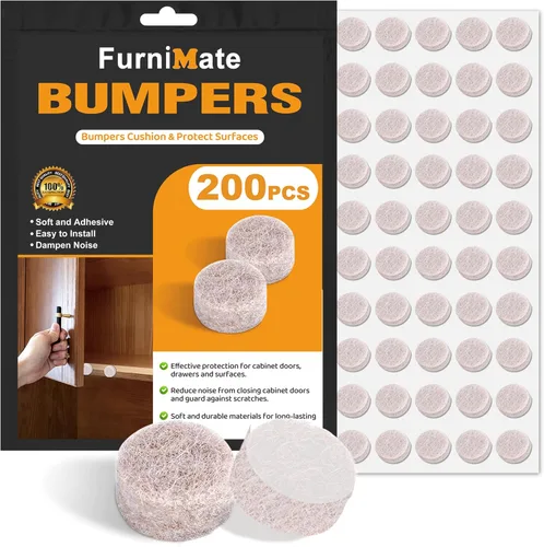 Miniatura 11 de Topes de fieltro para puertas de gabinete - Almohadillas pequeñas de fieltro para puertas de gabinete, 3/8" de diámetro 200 piezas, 5 mm de grosor