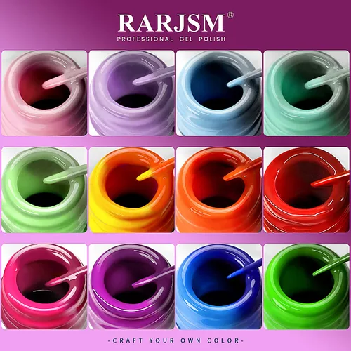 Miniatura 4 de RARJSM Juego de esmaltes de uñas de gel que cambian de color de temperatura, 12 colores que cambian el estado de ánimo, rosa, naranja, rojo, azul