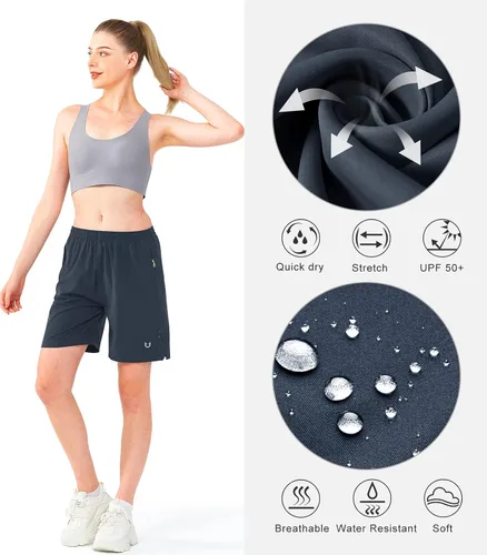 Miniatura 24 de NORTHYARD Pantalones cortos deportivos de senderismo para mujer, de secado rápido, ligeros, para gimnasio, entrenamiento, con 3 bolsillos