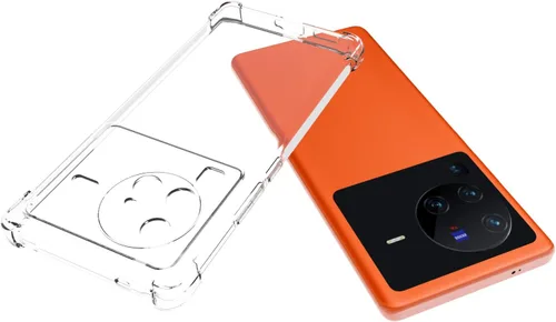 Miniatura 3 de USTIYA Funda para Vivo X80 Pro 5G Clear TPU Cuatro Esquinas Cubierta Protectora Transparente Suave Funda