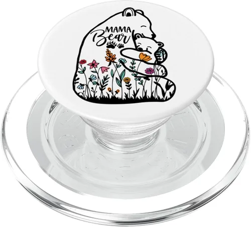 Miniatura 8 de Mama Bear Wildflower Vintage Retro PopSockets PopGrip intercambiable PopGrip