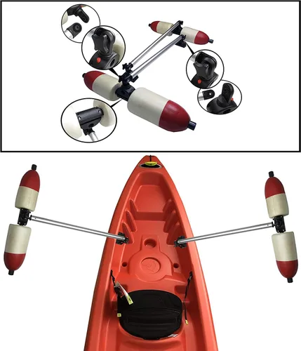 Miniatura 2 de Pactrade Marine Sistema de estabilizadores/estabilizadores de kayak: flotadores sólidos de polietileno de alta densidad con bases de fácil ajuste