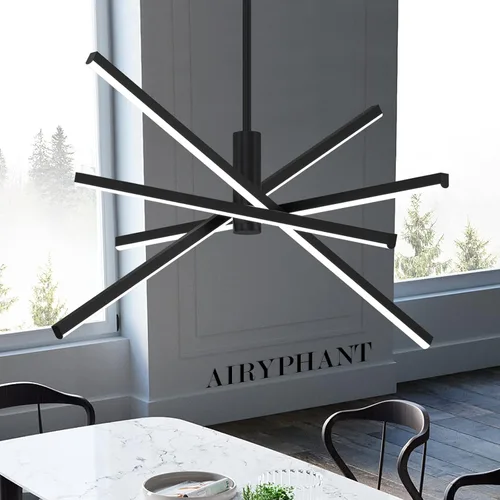 Miniatura 8 de Candelabro LED moderno de níquel, 4 luces regulables, iluminación colgante de techo para comedor, sala de estar, cocina, isla, dormitorio, 4