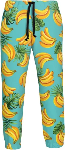 Miniatura 6 de Mens Cool Joggers Pants Tropical Palm Leaves and Bananas Novelty Casual Sweatpants with Drawstring