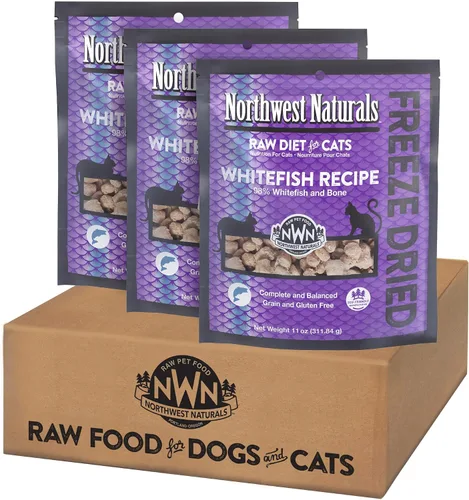 Miniatura 14 de Northwest Naturals Alimento liofilizado de carne de res y trucha para gatos y gatitos, bocados del tamaño de un bocado, saludable, limitado