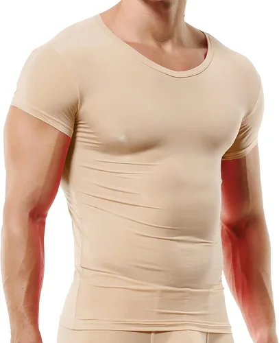 Miniatura 2 de DTODWW Men's Undershirts Soft V Neck Short Sleeves T-Shirts Classic Tees for Men Slim Fit Sweat Shirts Solid Color Tops